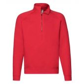 Fruit of the Loom Premium Zip Neck Sweatshirt - Red Size XXL