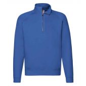 Fruit of the Loom Premium Zip Neck Sweatshirt - Royal Blue Size XXL