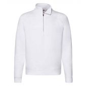 Fruit of the Loom Premium Zip Neck Sweatshirt - White Size XXL