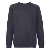 Fruit of the Loom Kids Premium Raglan Sweatshirt - Deep Navy Size 14-15