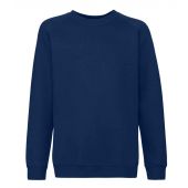 Fruit of the Loom Kids Premium Raglan Sweatshirt - Navy Size 14-15