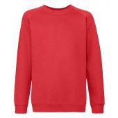 Fruit of the Loom Kids Premium Raglan Sweatshirt - Red Size 14-15
