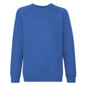 Fruit of the Loom Kids Premium Raglan Sweatshirt - Royal Blue Size 14-15