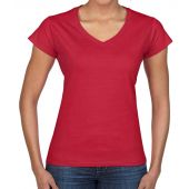 Gildan Ladies SoftStyle® V Neck T-Shirt - Red Size XXL