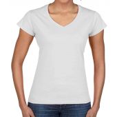 Gildan Ladies SoftStyle® V Neck T-Shirt - White Size XXL