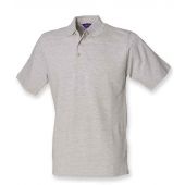 Henbury Classic Heavy Cotton Piqué Polo Shirt - Heather Grey Size 3XL