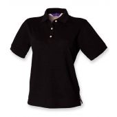Henbury Ladies Classic Cotton Piqué Polo Shirt - Black Size 18