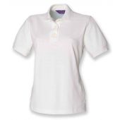 Henbury Ladies Classic Cotton Piqué Polo Shirt - White Size 18