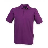 Henbury Heavy Poly/Cotton Piqué Polo Shirt - Magenta Size S