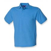 Henbury Heavy Poly/Cotton Piqué Polo Shirt - Mid Blue Size 3XL