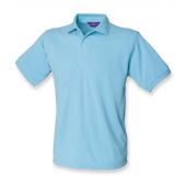 Henbury Heavy Poly/Cotton Piqué Polo Shirt - Sky Blue Size 3XL