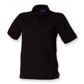 Henbury Ladies Poly/Cotton Piqué Polo Shirt - Black Size 20