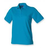 Henbury Ladies Poly/Cotton Piqué Polo Shirt - Turquoise Blue Size 20