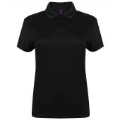 Henbury Ladies Slim Fit Stretch Microfine Piqué Polo Shirt - Black Size XXL