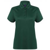 Henbury Ladies Slim Fit Stretch Microfine Piqué Polo Shirt - Bottle Green Size XXL