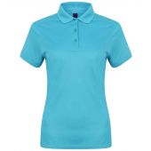 Henbury Ladies Slim Fit Stretch Microfine Piqué Polo Shirt - Turquoise Blue Size XXL