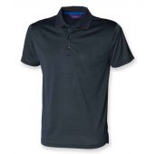 Henbury Coolplus® Textured Stripe Piqué Polo Shirt - Bright Navy Size XXL