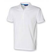 Henbury Coolplus® Textured Stripe Piqué Polo Shirt - White Size XXL