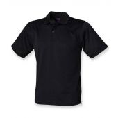 Henbury Coolplus® Wicking Piqué Polo Shirt - Black Size 5XL