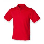 Henbury Coolplus® Wicking Piqué Polo Shirt - Classic Red Size 5XL