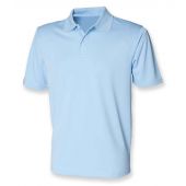Henbury Coolplus® Wicking Piqué Polo Shirt - Light Blue Size 3XL