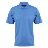 Henbury Coolplus® Wicking Piqué Polo Shirt - Mid Blue Size M