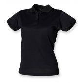 Henbury Ladies Coolplus® Wicking Piqué Polo Shirt - Black Size 3XL