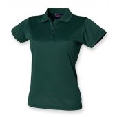 Henbury Ladies Coolplus® Wicking Piqué Polo Shirt - Bottle Green Size 3XL