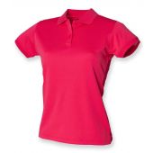 Henbury Ladies Coolplus® Wicking Piqué Polo Shirt - Bright Pink Size XS