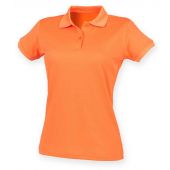 Henbury Ladies Coolplus® Wicking Piqué Polo Shirt - Bright Orange Size XS
