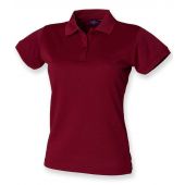 Henbury Ladies Coolplus® Wicking Piqué Polo Shirt - Burgundy Size S