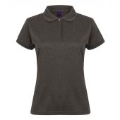 Henbury Ladies Coolplus® Wicking Piqué Polo Shirt - Heather Charcoal Size XS