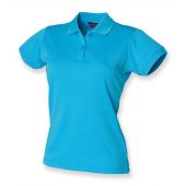 Henbury Ladies Coolplus® Wicking Piqué Polo Shirt - Turquoise Blue Size 3XL