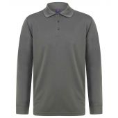 Henbury Unisex Long Sleeve Coolplus® Piqué Polo Shirt - Charcoal Size 3XL