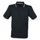 Henbury Coolplus® Tipped Polo Shirt - Black/White Size 3XL
