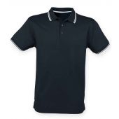 Henbury Coolplus® Tipped Polo Shirt - Navy/White Size 3XL