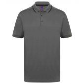 Henbury HiCool® Tipped Polo Shirt - Charcoal/Black Size 4XL