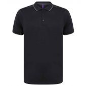 Henbury HiCool® Tipped Polo Shirt - Navy/Charcoal Size 4XL
