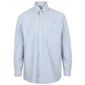 Henbury Long Sleeve Classic Oxford Shirt - Blue Size 4XL