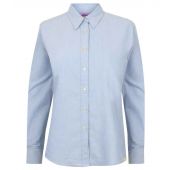 Henbury Ladies Long Sleeve Classic Oxford Shirt - Blue Size 4XL