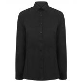 Henbury Ladies Modern Long Sleeve Regular Fit Oxford Shirt - Black Size 4XL/R