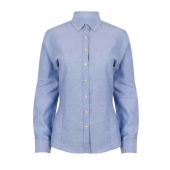 Henbury Ladies Modern Long Sleeve Regular Fit Oxford Shirt - Blue Size 4XL/R