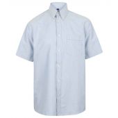 Henbury Short Sleeve Classic Oxford Shirt - Blue Size 4XL