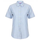 Henbury Ladies Short Sleeve Classic Oxford Shirt - Blue Size 4XL