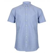 Henbury Modern Short Sleeve Regular Fit Oxford Shirt - Blue Size 4XL/R