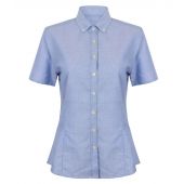 Henbury Ladies Modern Short Sleeve Regular Fit Oxford Shirt - Blue Size 4XL/R
