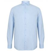 Henbury Long Sleeve Stretch Poplin Shirt - Light Blue Size 4XL
