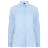 Henbury Ladies Long Sleeve Stretch Poplin Shirt - Light Blue Size 4XL