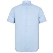 Henbury Short Sleeve Stretch Poplin Shirt - Light Blue Size 4XL