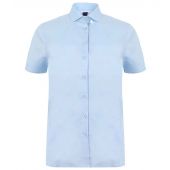 Henbury Ladies Short Sleeve Stretch Poplin Shirt - Light Blue Size 4XL